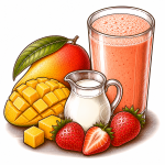 Jugo de Mango con Fresa + Leche