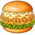 Deshilachado Royal (Deshilachado + huevo + queso + lechuga + papas + cremas)