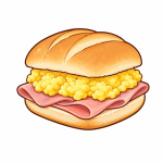 Pan con Jamón (con huevo revueltos)